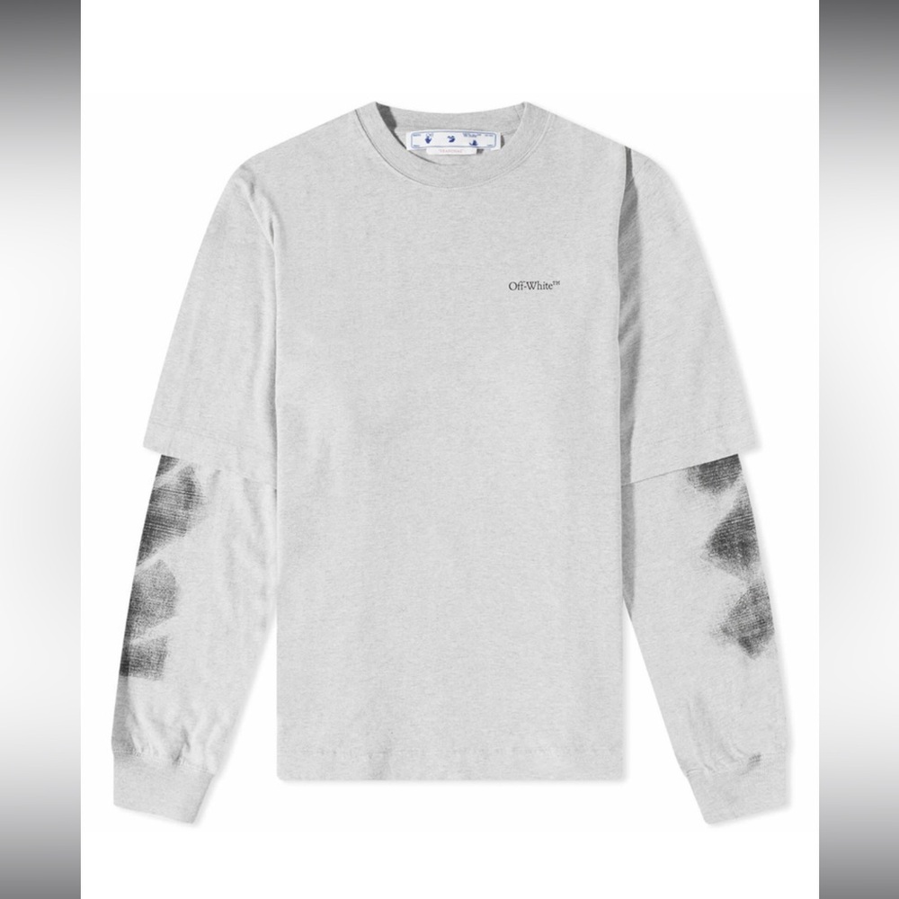 Off-White Gray Jumbo Arrow Double Sleeve Tee